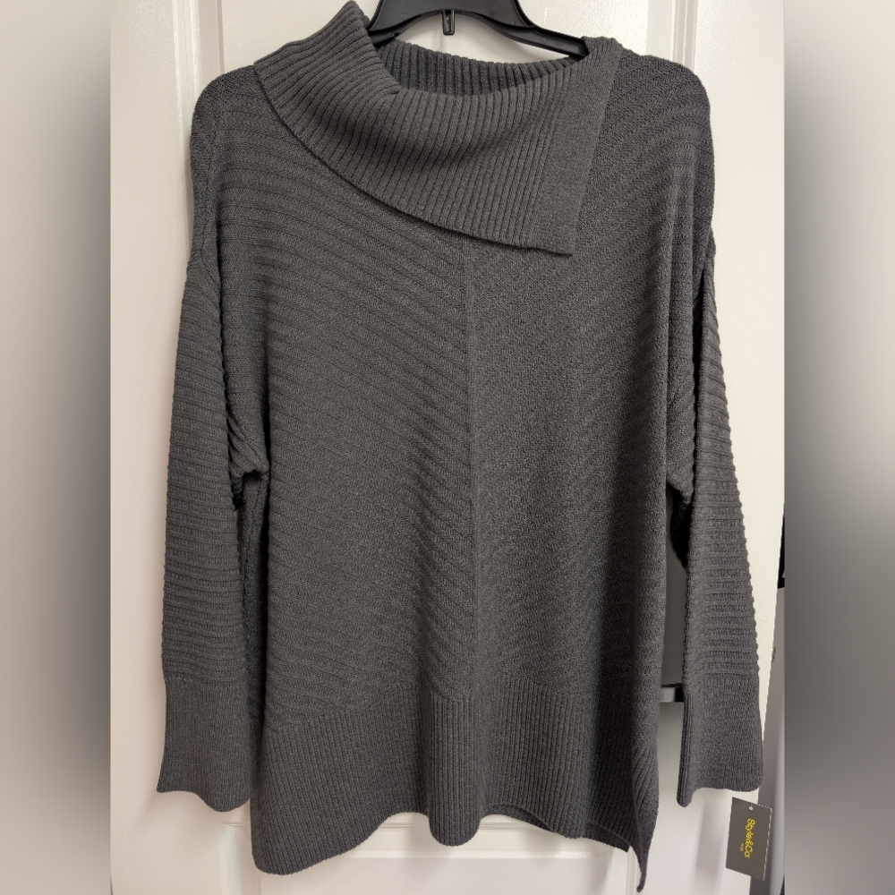 Envelope Neck Tunic Sweater